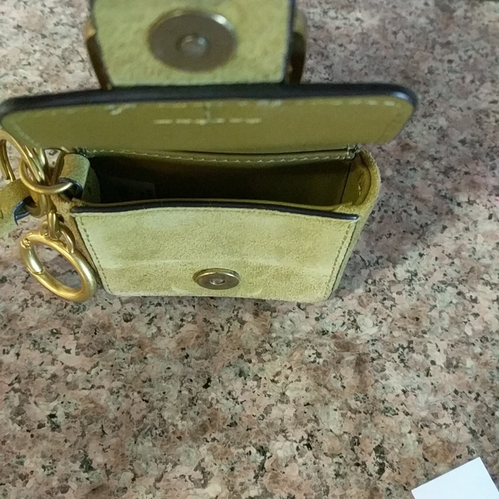 Tory Burch green  Buckle Suede mini Coin Pouch - Picture 6 of 8